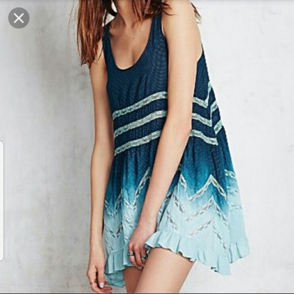 Free People Voile & Lace Trapeze Slip ombré